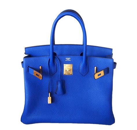 blue hermes bag